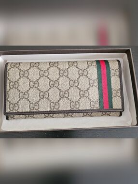 Gucci GG Supreme Web Stripe Long Wallet